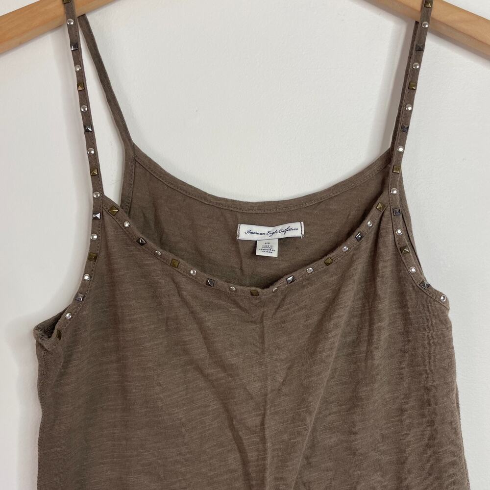 Y2K American Eagle Tank Top Women Small Stud Trim Bella Elena Fitted Cami Fairy - Picture 4 of 8
